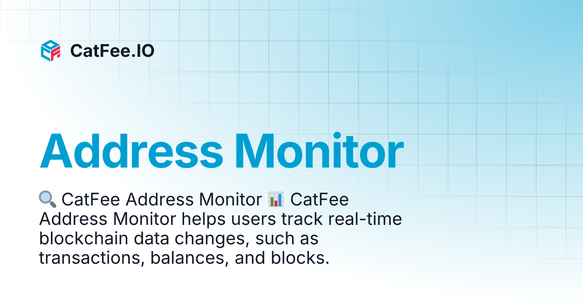 Blockchain Monitoring Service | English | CatFee.IO